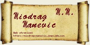 Miodrag Manević vizit kartica